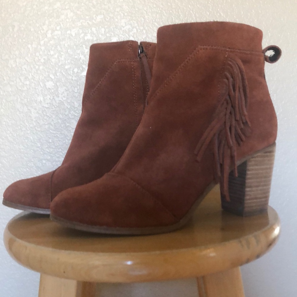 Suede booties by Toms